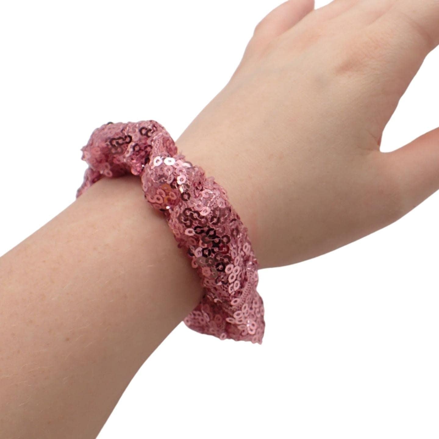 Sparkly Sequin Scrunchies Set of 2, Scrunchie for Girls Hair, Hair Tinsel Alternative, Sequins Bobble for Christmas, Hair Sequins for Girls & Women Bobbles, Xmas Hairstyle